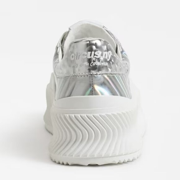 $89 NWT SAM EDELMAN Silver Platform Sneaker - Picture 4 of 12